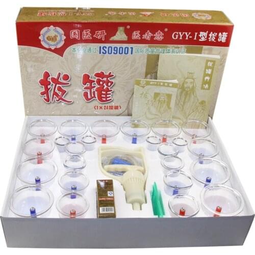 24 pieces Massage Vacuum Cupping device set Suction Cups Chinese Medical Cupping device Device Therapy Kit