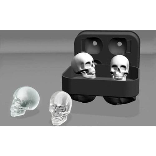 Skull Shape 3D Ice Cube Mold Maker Bar Party Silicone Trays Chocolate Mold Gift Ice Cream Tools
