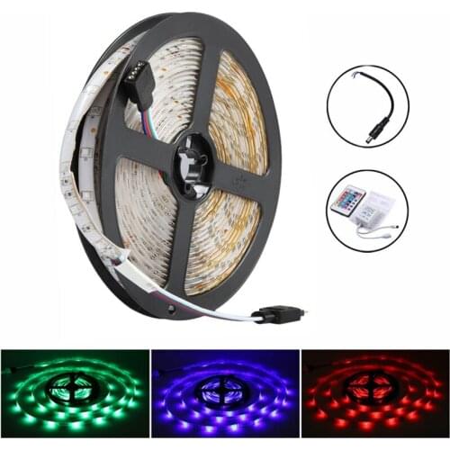 5M 300Leds 3528 Smd Rgb Led Light Strip + 44 Key Ir Remote Controller