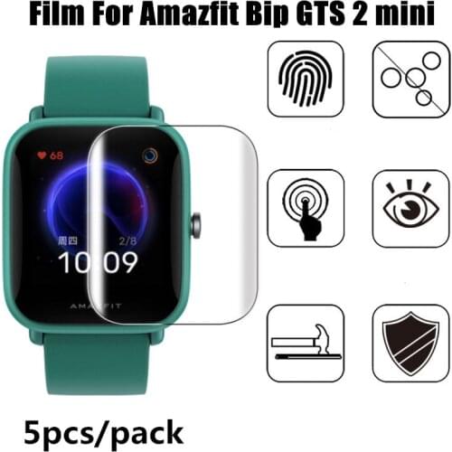 5Pcs For Xiaomi Huami Amazfit Bip U BIT PACE Lite S Amazfit GTS 2 2e Mini POP Pro Screen Protector Full Coverage Soft TPU Film