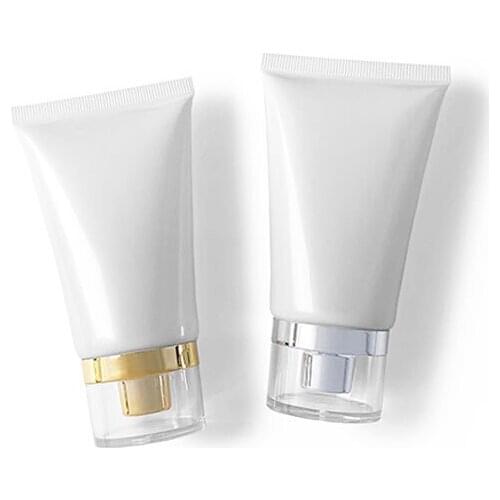 60ml 50pcs/lot White Storage Hose Facial Cleanser Cosmetic Packaging Container Travel Empty Squeeze Bottle Cosmetic Soft Tube