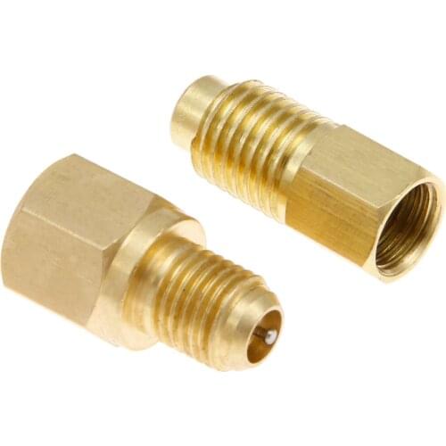2Pcs R134a And R22 Adapters W/ Valve Core For Can Tap Vacuum Pump Oil Injector Charging 1/4" SAE 1/2" ACME Air-conditioning Tool