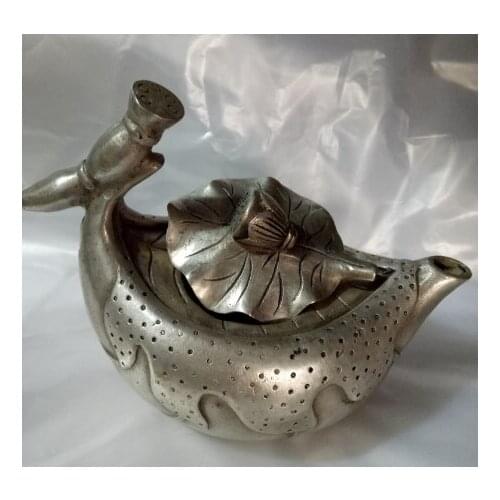 Antique bronze art antique bronze art bronze ornaments of pure copper boat shaped teapot
