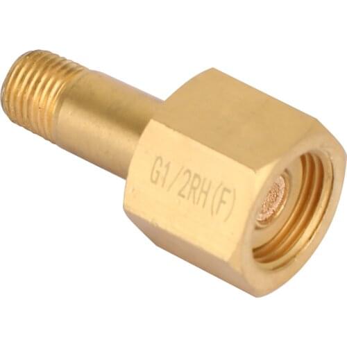 Areyourshop Brass Nut & Nipple w/ Washer Fittings 1/4" NPT x G 1/2" For Reducing Regulator