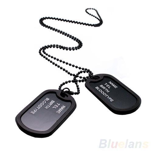 Military Army Tactical Engraving Name ID Tags Cards Pendant Man Necklace&Pendants Stainless Steel Fashion Keychain Men Jewelry