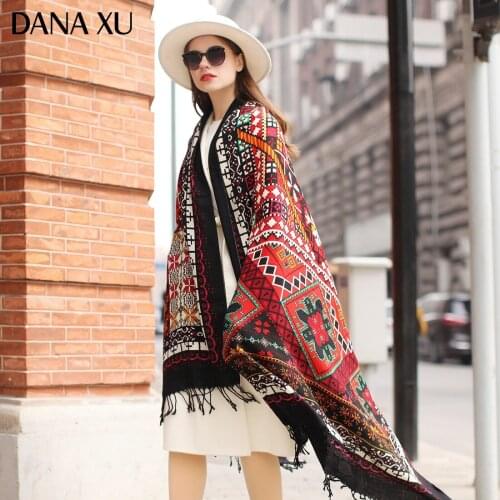 DANA XU Bufanda Mujer Wool Poncho Head Women Elegant Lady Carf And Warm Shawl Stoles Bandana Scarf Hijab Luxury Brand Pashmina