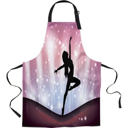 Dance Woman Silhouette Starry Sky Kitchen Nail Shop Apron for Women Men Kids Aprons Dinner Party Cooking Baking Accessories