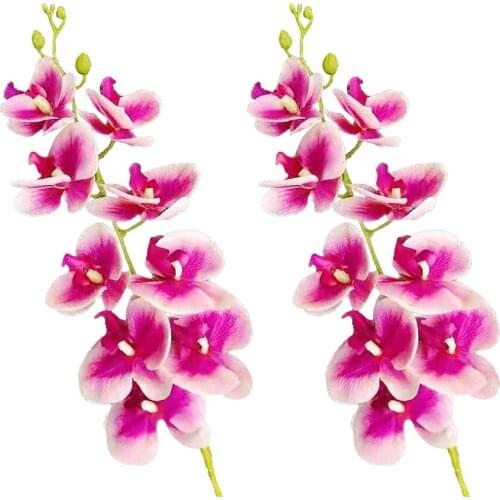 Simulation Phalaenopsis Silk Orchid Stem Fake Floral Artificial Flowers Home DIY Latex Orchids Garden Decoration Ornament