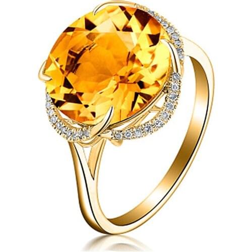 MOONROCY Gold Color Yellow Crystal Ring Geometry Jewelry Wholesale Bohemia Vintage for Women Girls Gift Dropshipping Party