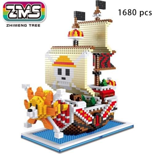 Titanic Thousand Sunny Boat Caribbean Pearl Pirate Queen Anne Ship Warship Frigate Bricks Building Blocks Sets Kids Toys Gifts