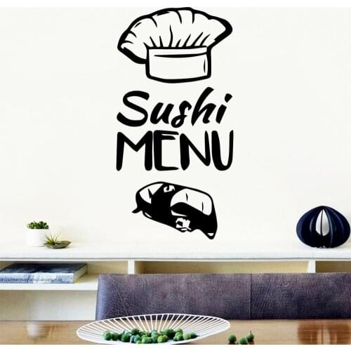 Creative Sushi Menu Wall Stickers Modern Interior Art Wall Decoration for Living Room Company School Office Decoration Art Mural