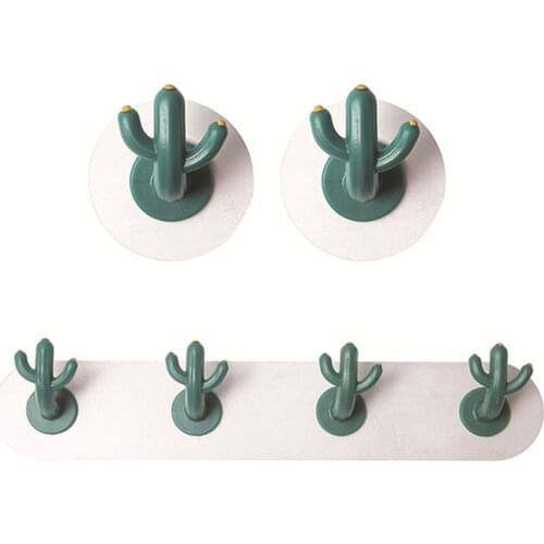 Cactus Shape Hook Free Punching Belt Suction Cup Bedroom Wall Nordic Style Hanger Strong Load-Bearing Appliances