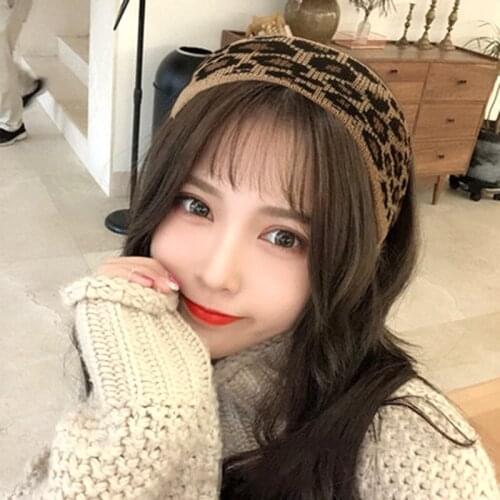 Fashion Leopard Knitted Headband Bow-Knot Crossed Hair Band Women Girls Autumn Winter Hair Wrap Warm Hair Accessories Popular