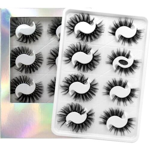 NEW 8Pairs 15-25mm Fake Eyelashes 100% Mink Eyelashes Mink Lashes Natural Dramatic Volume Eyelashes Extension False Eyelashes