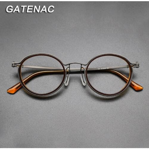 Vintage Titanium Glasses Frame Men Round Prescription Eyeglasses Frame Women 2021 New Myopia Optical Luxury Brand Eyewear Male