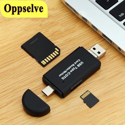 Oppselve 3 in 1 Card Reader USB 3.0 USB Type C to SD Micro SD TF Card Reader OTG Adapter Smart Memory Microsd Cardreader Adapter
