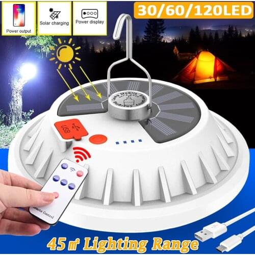 Rechargeable LED Bulb Lamp Solar Lighting Lamp Remote Control Light Outdoor Camping Lamp Emergency Charging for Phone