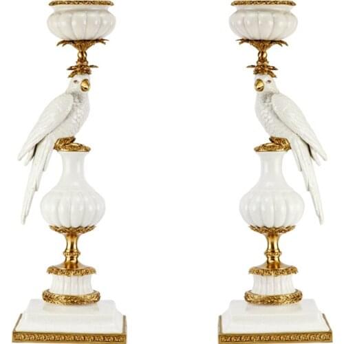 China manufacturer custom design antique candle holders interior decorations birds candlestick home decor living room
