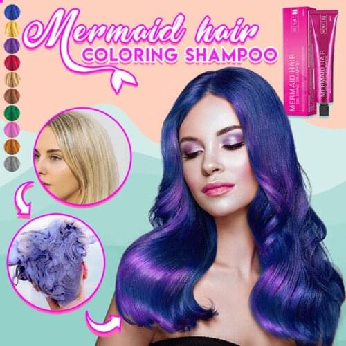 Mermaid Hair Coloring Shampoo Mild Safe Hair Dyeing Shampoo for All Hairs Temporary Hair Color Wax Molding Paste Dye Cream Gel