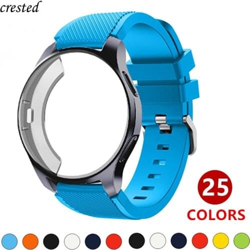 Silicone Case+band For Samsung Galaxy watch 46mm/42mm strap Gear S3 Frontier Band Sports watchband+Protector watch case 42/46 mm