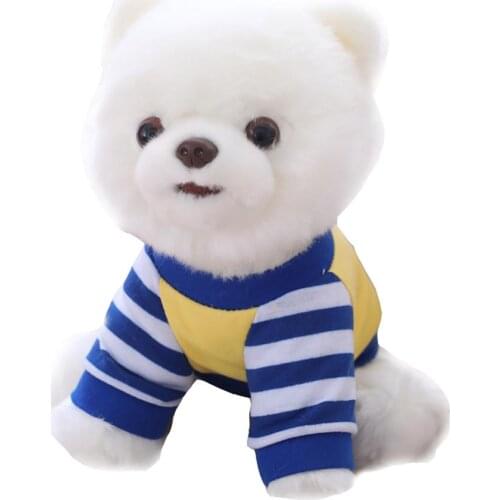 Cute simulation plush white Pomeranian Dog Dressed Doll Kids Children Toy Soft Throw Pillow Sofa Couch Decor Christmas gifts