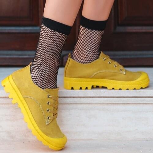Tonar Mash Mustard Suede Laced Sports Shoes New Season Convenient Seasonal Style Sneaker