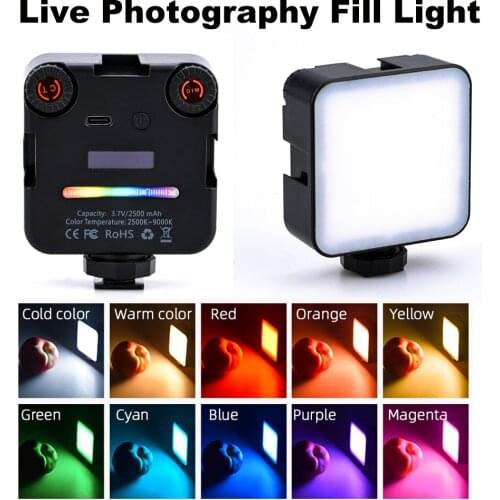 2500mAh 6W LED Video Office Light 81 Lamp Beads Lighting Photographic Lighting Bright Vlog Fill Light 2500K-6500K Adjustable