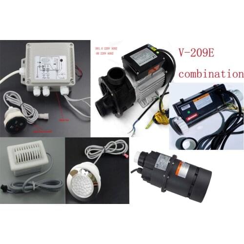 V-209E Bathtub combination DH1.0 220V water pump /AP300 220V Air pump /Underwater light /ozne/H20-r1 2kw heater