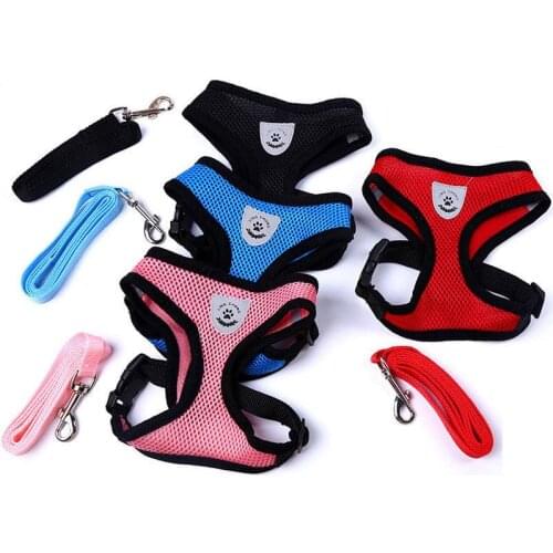 Breathable puppy pet chest strap and belt set puppy cat adjustable vest collar for Dogs Chihuahua, pug bulldog, cat accessories