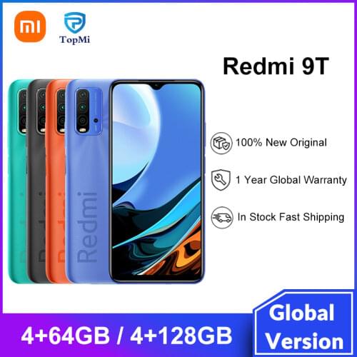 Global Version Xiaomi Redmi 9T 4GB RAM 64GB / 128GB ROM 9 T Mobile Phone Snapdragon 662 Octa Core 48MP Quad Camera 6.53" 6000mAh