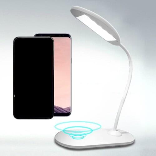 Dimmable LED Bedside Lamp With Wireless Charger 15W Touch Control Desk Lamp For Bedroom Office Household