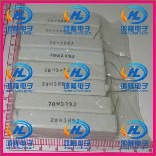 10pcs/lot) 20W 3.9 ohm +/-5% Horizontal cement resistor / 20W 3R9J ohm 5% Cement resistance / 20W 3.9RJ Ceramic resistor