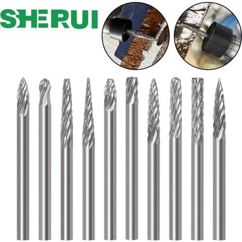 3*3-6 Metal Drawing Tungsten Carbide Milling Cutter Rotary Tool Burr CNC Engraving Abrasive Tools Metalworking Milling Polishing