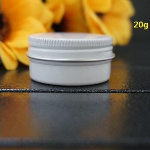 20g 20ml 39*20mm White Round Aluminum Box Metal Tin Cans Empty DIY Cosmetic Cream Portable Jar Tea Aluminum Pot White Container