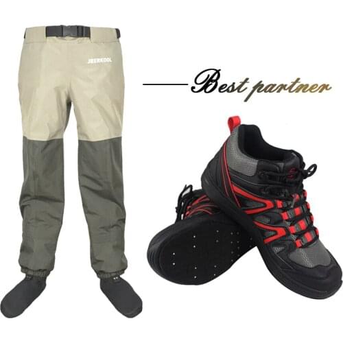 Fly Waders Fishing Breathable Waterproof Stocking foot River Waist Waders for Men and Women shoes sets new 2021 Felt Sole Nails