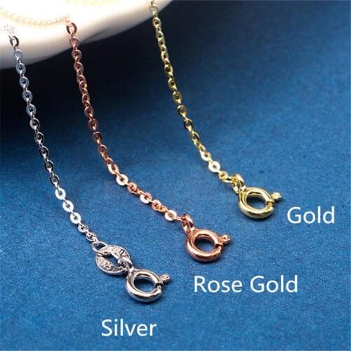 12Pcs/lot Tiny O Shaped Necklace Chains 925 Silver 40cm Chains High Quality
