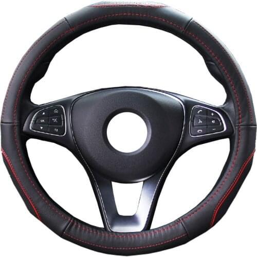 High-quality Cow Leather Car Truck Steering Wheel Cover For 36 38 40 42 45 47 50CM Steering-Wheel 7 Sizes to Choose For Auto