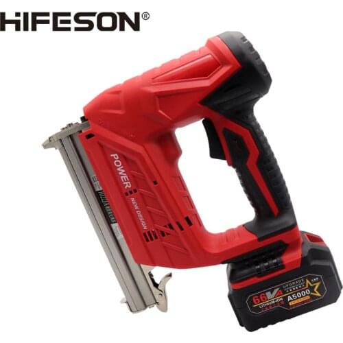 HIFESON Wireless Electric 1022J Nail Guns 1500/3000MA Nailer Stapler Tools for Furniture Frame Carpentry Wood working