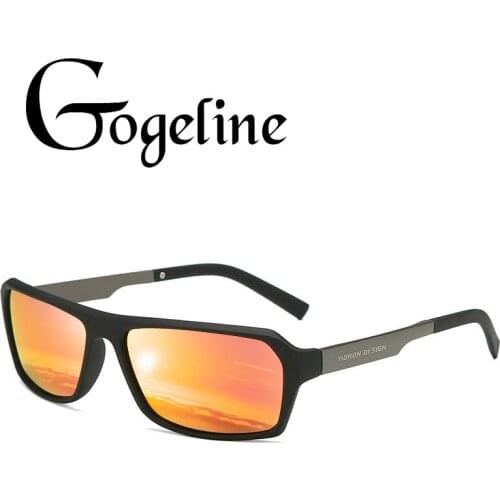 Gogeline Square Polarized Sunglasses for Men Driving Rectangle UV400 Mirror Sun Glasses Male Fashion Eyeware