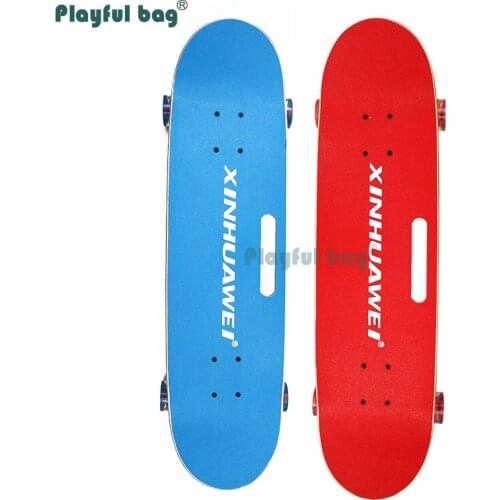 Playful Bag 79CM Maple wood skateboard Flashing Four Wheels Double Rocker Skateboard Durable Street Toys MA22