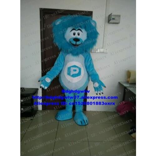 Blue Lion Mascot Costume Adult Cartoon Character Outfit Suit Opening Gifts Celebration Performing Arts zx1907