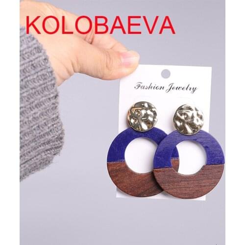 Round Pendant Earrings Women Pendant Jewelry Fashion Statement Vintage Bohemian Gold Korean earrings punk wholesale CC earrings