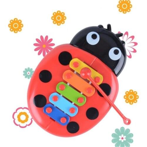 Baby Music Instrument Toy 5 Tones ladybug Style Xylophone Frame Style Xylophone Musical Instrument Toys for bebe kids Children