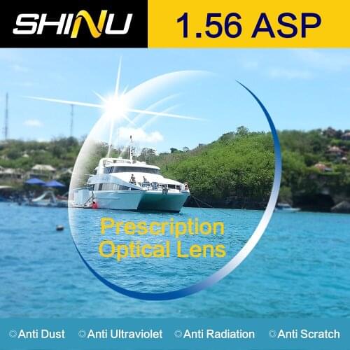 SHINU BRAND Single Vision Prescription Lense 1.56 1.61 1.67 1.74 Index Customized Degree Reading Myopia Resin Cr39 lens