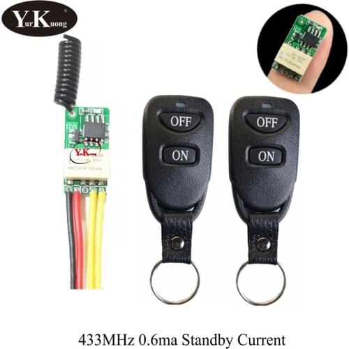 0.6ma Low Standby Current Mini Remote Control Switch 4.2V4.5V6V7.4V9V12V Mini Relay Contact Remote Control Switch 433 Door Acces