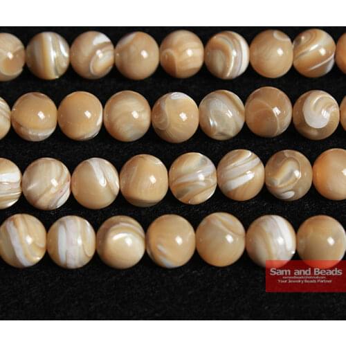 Natural Trochus Shell Stone Round Loose Beads 15" 4/6/8/10 mm For jewelry Making DIY Bracelet NecklaceTSB21