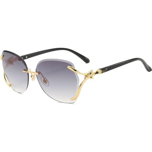 New Luxury Metal Frameless Sunglasses Square Womens Sunglasses Trendy Glasses Party Brand Design Shadow UV400