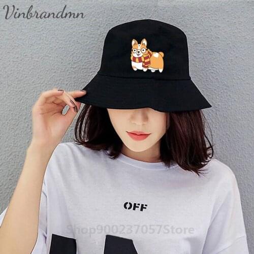 Hogwarts Harry Corgi Magic Wizard Funny Gryffin-Corg Panama Bucket Hat New Fashion Design youth Fisherman Hat