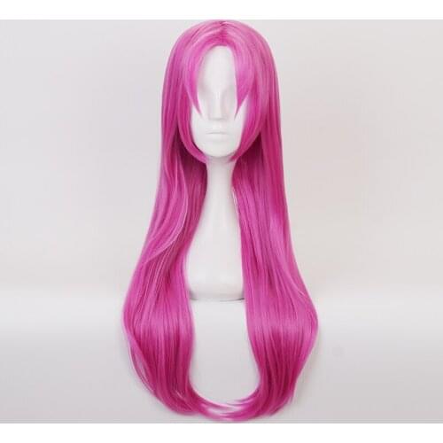 Diavolo wig Rose Red Color Long Curly Synthetic Hair Cosplay Wigs High Temperation Halloween Party wigs + Free Wig Cap