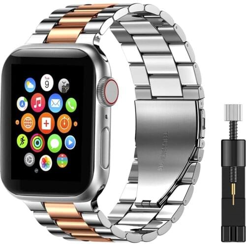 Metal Bracelet for Apple Watch Bands 38mm 40mm 42mm 44mm Wristband Stainless Steel Watch Belt for iWatch SE 6 5 4 3 2 1 Strap